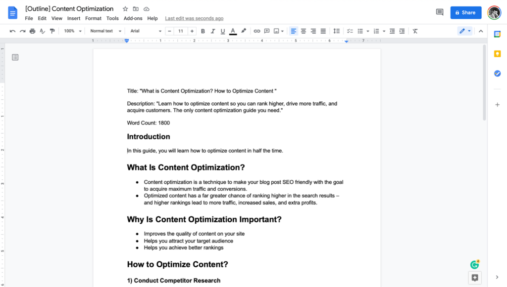 What is a Content Outline